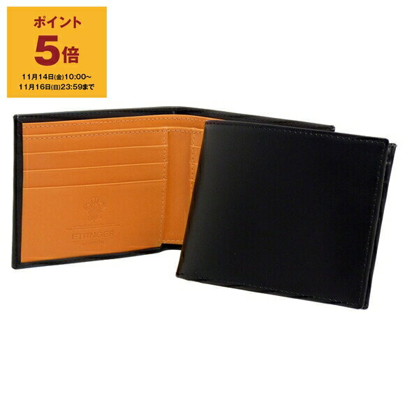 【ポイント5倍】エッティンガー ETTINGER 財布 二つ折り財布 ブラック ブライドルレザー BILLFOLD WITH 6 C/C メンズ BH030CJR BLACK BRIDLE HIDE COLLECTION【英国ブランド】