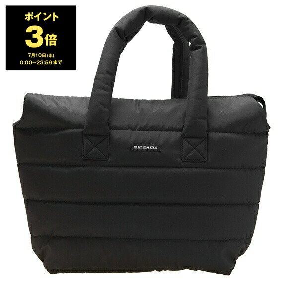 【ポイント3倍】マリメッコ MARIMEKKO バッグ レディース トートバッグ ブラック PADDED BAGS II MILLA SHOULDER BAG 090806 / 045492 009 BLACK【A4】【2024SS】