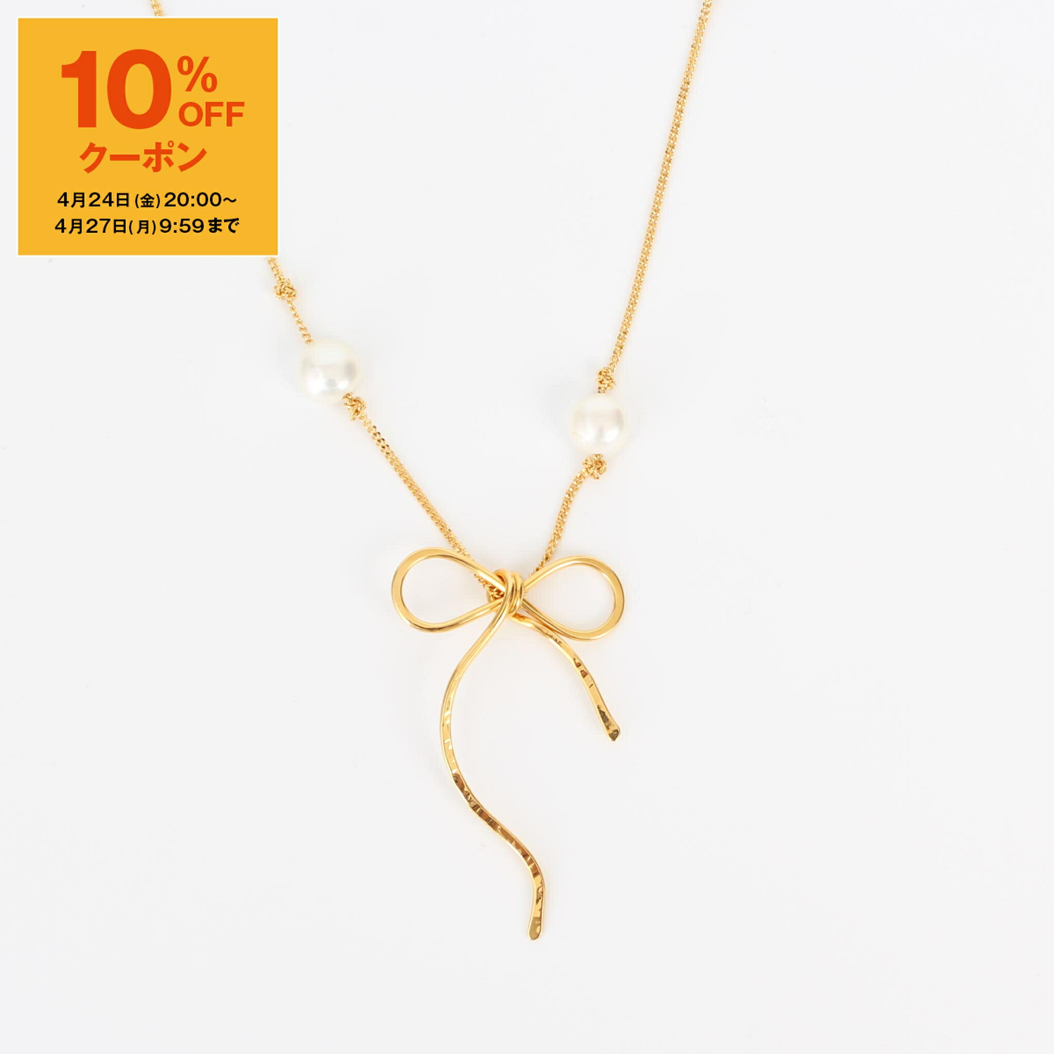 乐天商城 - 【10％OFFクーポン対象】マルニ MARNI ネックレス BOW NECKLACE [リボン ネックレス パール付き] レディース COMV0526A 0M2001