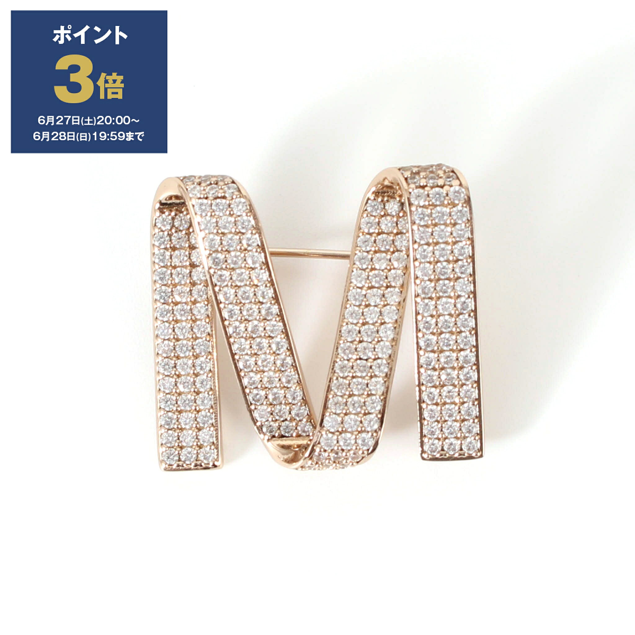 乐天商城 - 【10％OFFクーポン対象】マックスマーラ MAX MARA ブローチ ACCESSORI MGROSGRAINPIND [Mグログレーン ラインストーン ブローチ] レディース 24756121