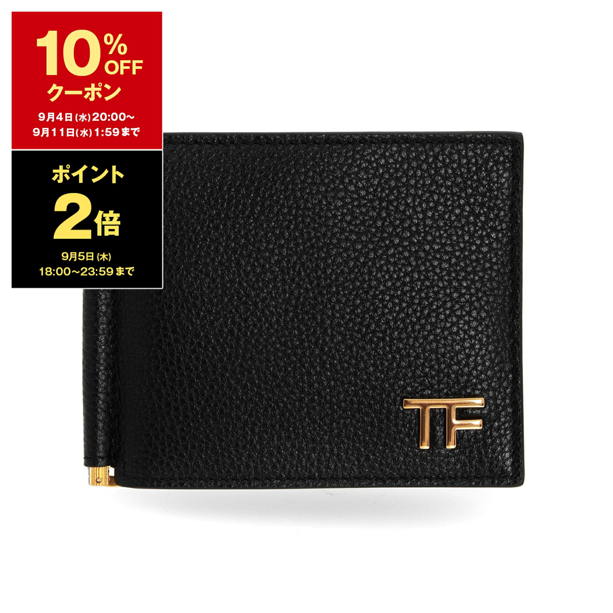 【5％OFFクーポン＆ポイント3倍】トムフォード TOM FORD 財布 メンズ 二つ折り財布（マネークリップ） MONEY CLIP WALLET YT231 LCL158G 1N001 BLACK/GOLD