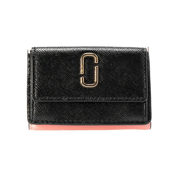 マークジェイコブス MARC JACOBS 財布 ミニ財布 レディース 三つ折り財布 SNAPSHOT MINI TRIFOLD [スナップショット ミニ トリフォールド] ブラック/ローズ M0013597 980 BLACK/ROSE