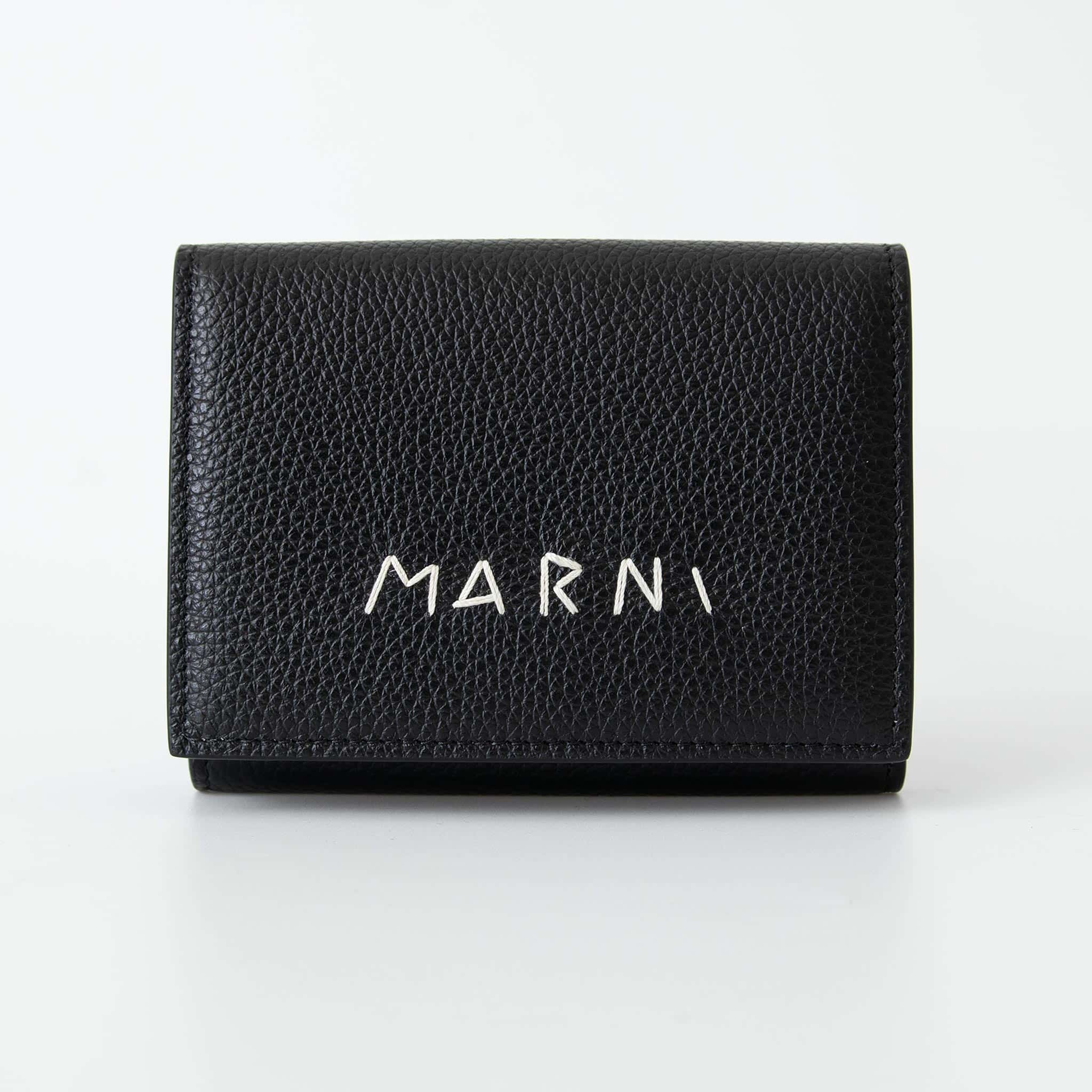 マルニ 財布 メンズ マルニ MARNI 財布 メンズ 三つ折り財布 ブラック TRIFOLD [メンディング] PFMI0097U0 P6533 00N99 BLACK【ミニ財布】【2024SS】