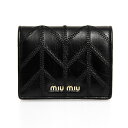 ミュウミュウ MIU MIU 財布 レディース 二つ折り財布 ブラック SMALL LEATHER WALLET 5MV204 2DVU F0002 NERO【ミニ財布】