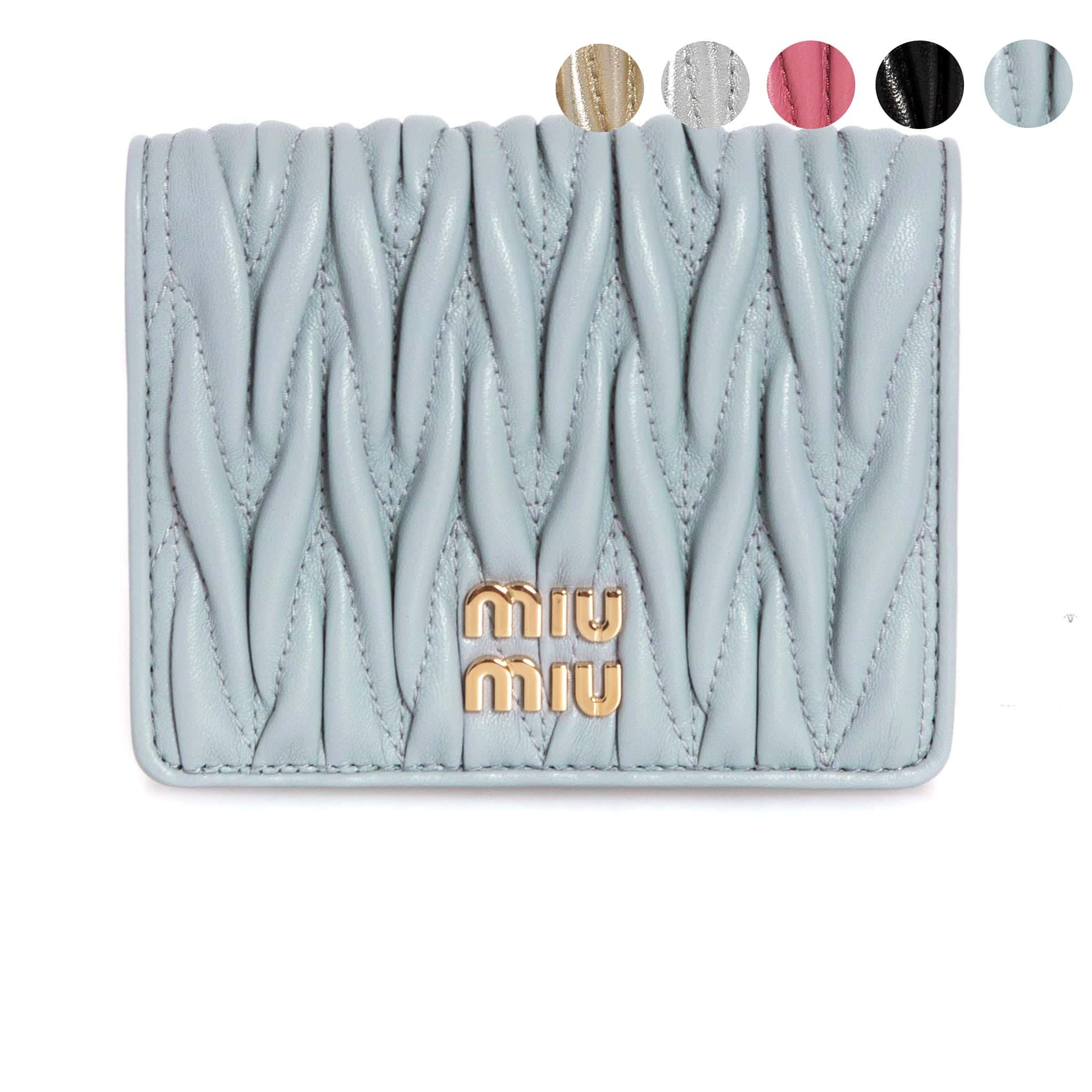 ミュウミュウ 財布（レディース） ミュウミュウ MIU MIU 財布 レディース 二つ折り財布 MATELASSE SMALL LEATHER WALLET [マテラッセレザー] 5MV204 2FPP【ミニ財布】【2024SS】