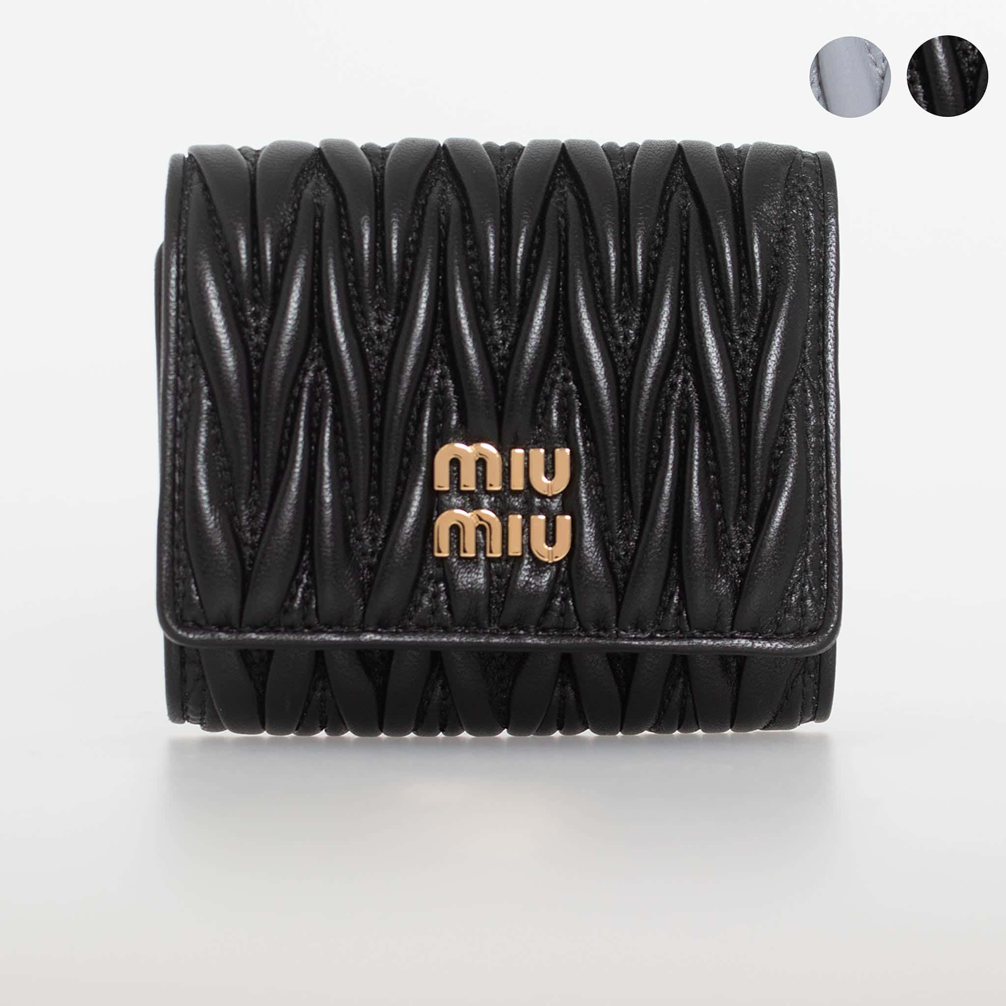 ミュウミュウ MIU MIU 財布 レディース 三つ折り財布 MATELASSE SMALL LEATHER WALLET [マテラッセレザー] 5MH033 2FPP【ミニ財布】【2024SS】