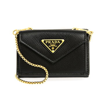 プラダ PRADA 財布 レディース 三つ折り財布 ブラック SAFFIANO TRIANGOLO 1MT011 QHH F0002 NERO【ミニ財布】