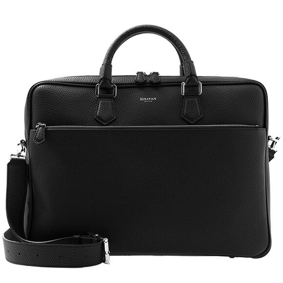 セラピアン SERAPIAN バッグ メンズ 2WAYブリーフケース/ショルダーバッグ ブラック SLIM BRIEFCASE SCACHMLL7065M40A 001 BLACK【A4】