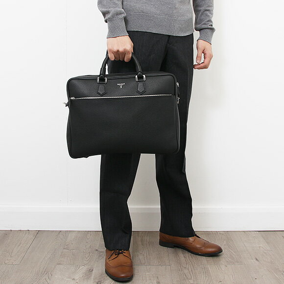 セラピアン SERAPIAN バッグ メンズ 2WAYブリーフケース/ショルダーバッグ ブラック SLIM BRIEFCASE SCACHMLL7065M40A 001 BLACK【A4】