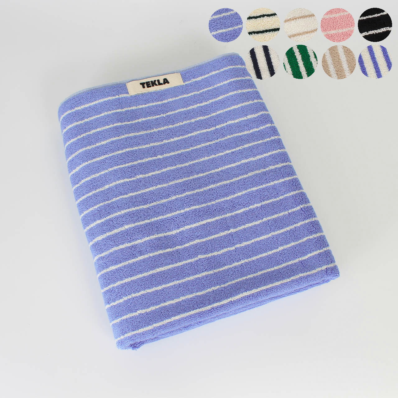 乐天商城 - テクラ TEKLA バスタオル PIN STRIPES ORGANIC TERRY TOWEL BATH ROWEL 70x140cm [ストライプオーガニックコットン バスタオル]