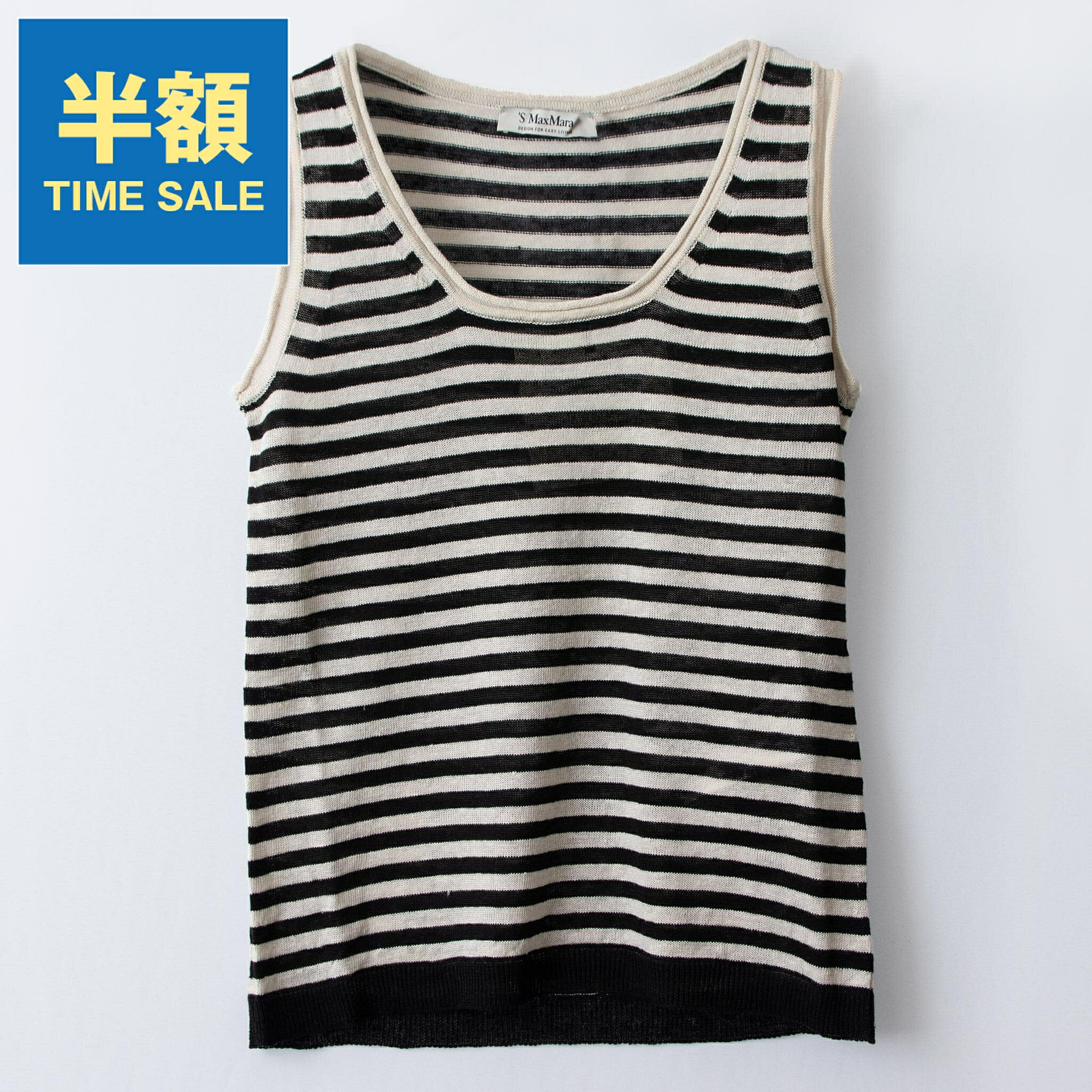 マックスマーラ S MAX MARA レディース ノースリーブトップス MAMBO 93610432600 011 BLACK/WHITE[S-0604]のサムネイル