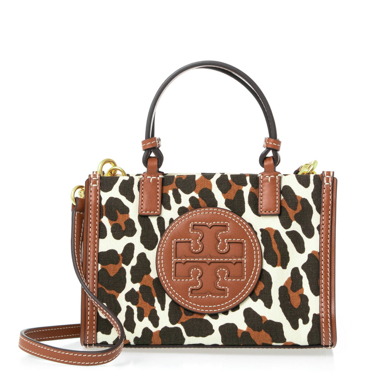 トリーバーチ TORY BURCH バッグ レディース 2WAYハンド/ショルダーバッグ レオパード×タンブラウン ELLA LEOPARD CANVAS MINI TOTE [..