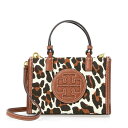 トリーバーチ TORY BURCH バッグ レディース 2WAYハンド/ショルダーバッグ レオパード×タンブラウン ELLA LEOPARD CANVAS MI...