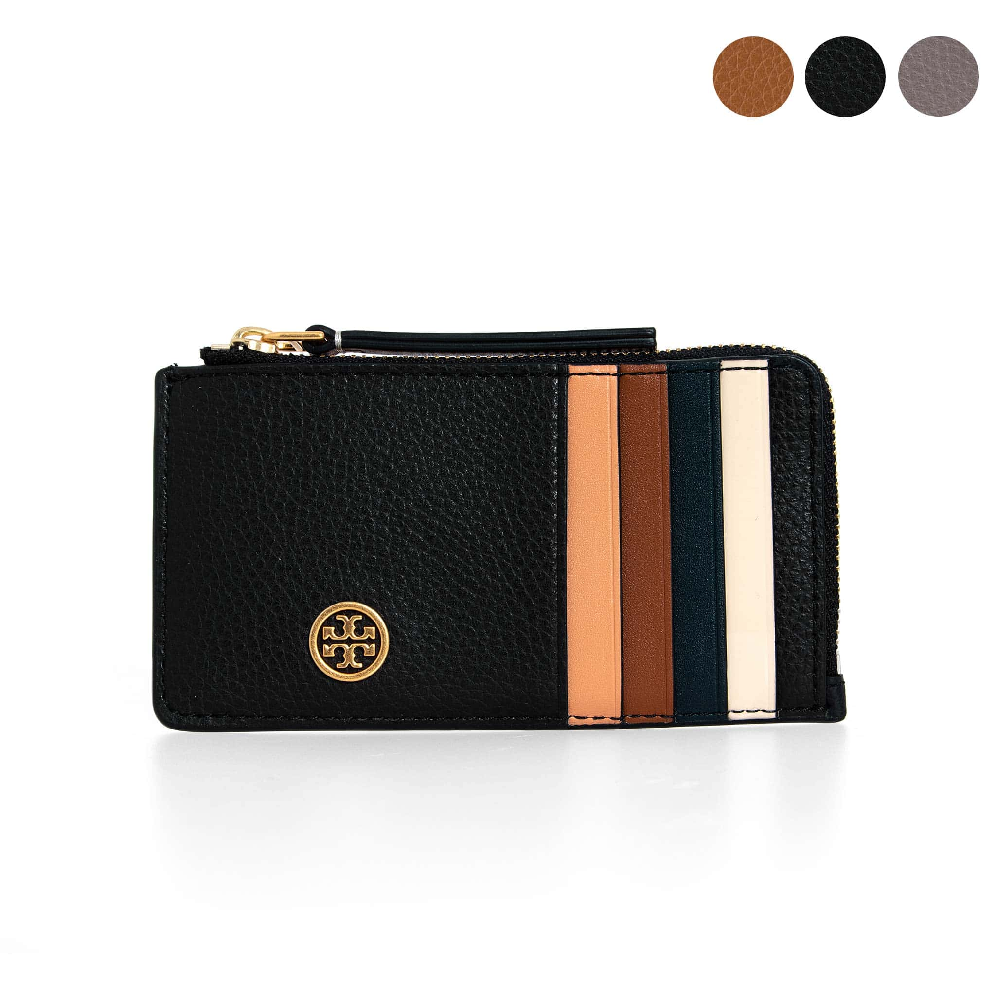 トリーバーチ TORY BURCH 財布 レディース カードケース/コインケース ROBINSON PEBBLED TOP-ZIP CARD CASE ロビンソン 146012【2024SS】