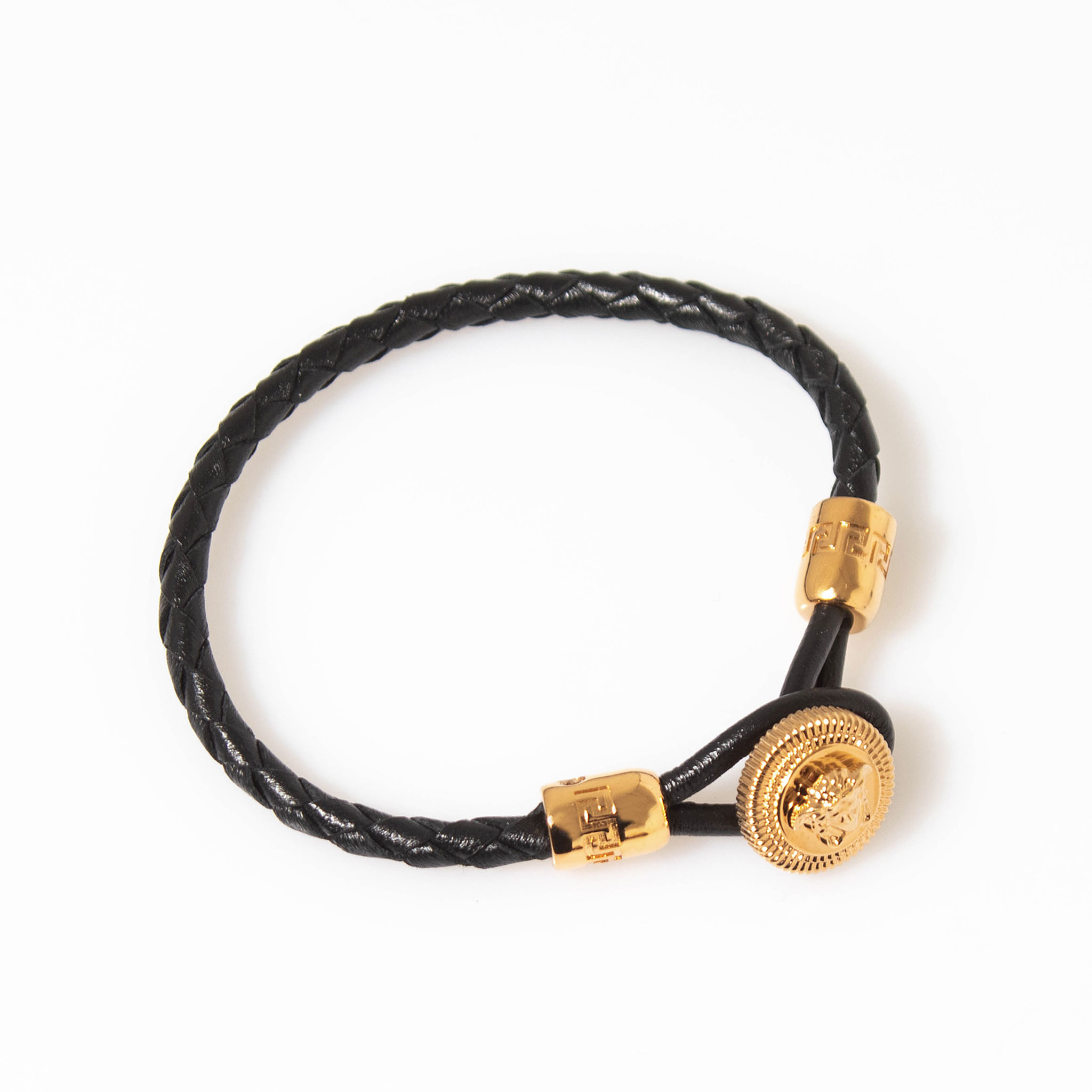 ヴェルサーチェ VERSACE ヴェルサーチ ブレスレット MEDUSA BIGGIE BRAIDED LEATHER BRACELET [メドゥーサ ビギー ブレイド レザー ブレスレット] 1011951 1A00637【2024SS】