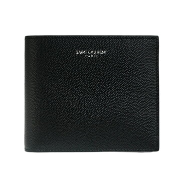 サンローランパリ SAINT LAURENT PARIS 財布 メンズ 二つ折り財布 ブラック GRAIN DE POUDRE MATT EAST/WEST WALLET WITH COIN PURSE [イースト/ウェスト ウォレット] 396303 BTY0N 1000 BLACK【2022AW】