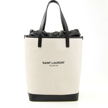 サンローラン パリ SAINT LAURENT PARIS バッグ レディース トートバッグ オフホワイト×ブラック YSL HAND BAG SHOPPING TEDDY 551595 9J56E 9273 LINEN WHITE BLACK【A4】