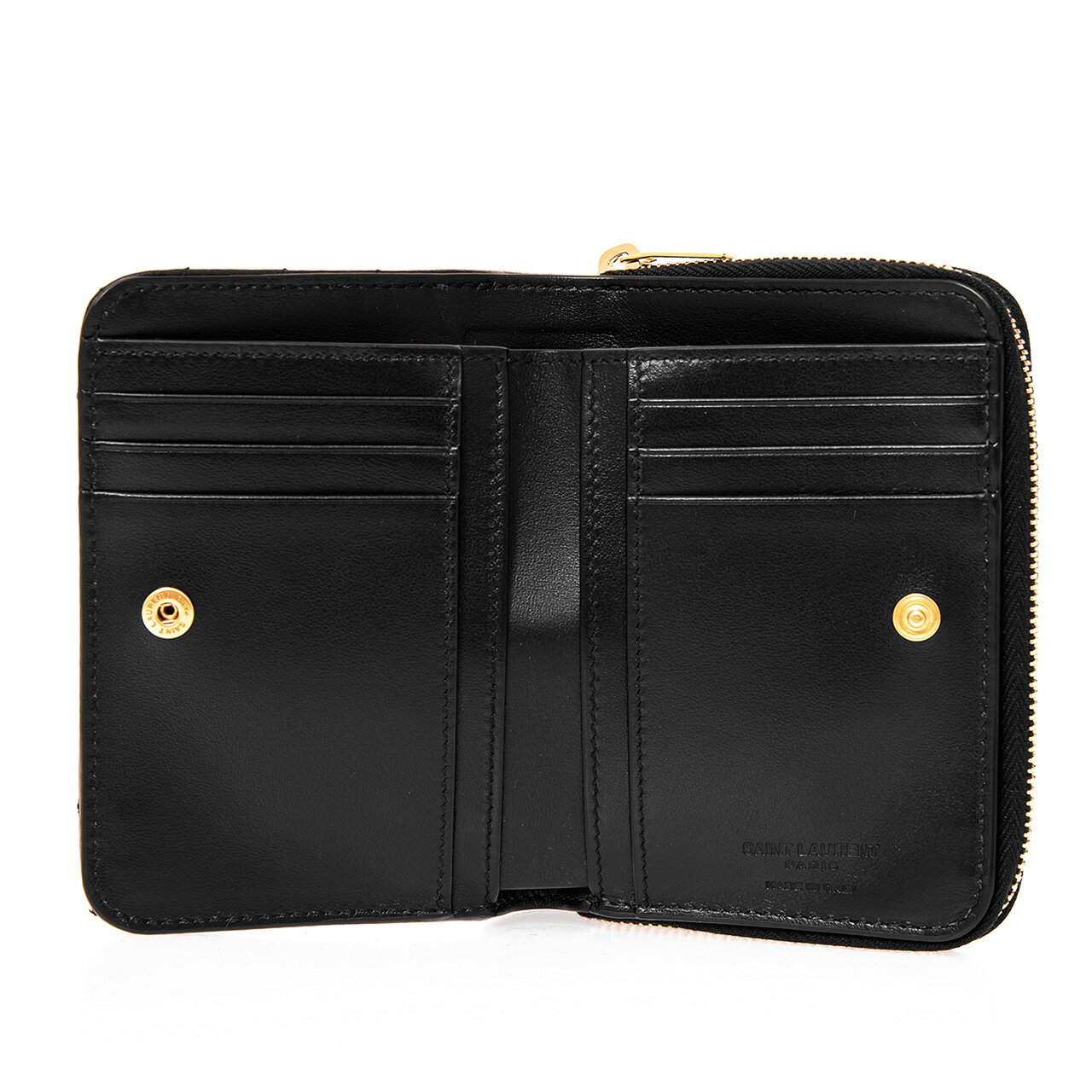 サンローラン パリ SAINT LAURENT PARIS 財布 レディース 二つ折り財布 ブラック JOAN COMPACT ZIP-AROUND WALLET 650981 DV701 1000 BLACK【2022SS】
