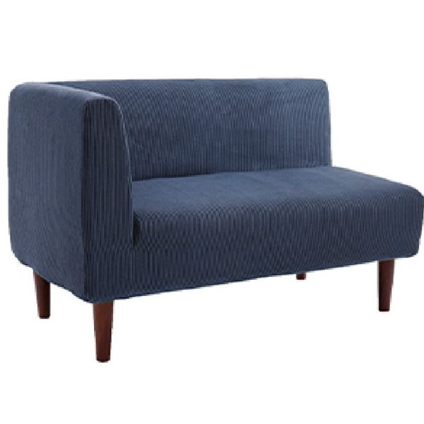 (インボイス対応)ダイニング ソファー 右肘 コーディロイ生地 ネイビー 片肘付き ポケットコイル 日本..