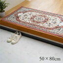 (インボイス対応)玄関マット 約50×80cm ローズ 抗菌 防臭 消臭 丈夫 耐久性 弾力性 トルコ製 ウィルトン織 玄関カーペット インテリア家具【代引不可】(3)