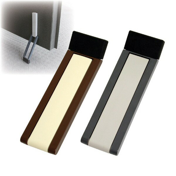 (インボイス対応)ドアストッパー 幅5.2×奥行16×高さ18cm グレー 強力マグネット 補助プレート 木ネジ付 ドアストッパーf 日本製 玄関ドア