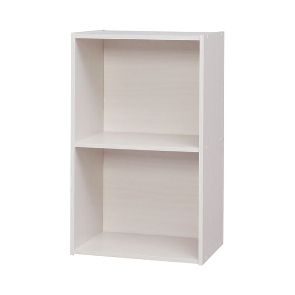 (インボイス対応)（まとめ） アイリスオーヤマ カラーボックス（CBボックス） A4・2段 W415×H680mm オフホワイト CX-2F-OW 1台 【×2セット】