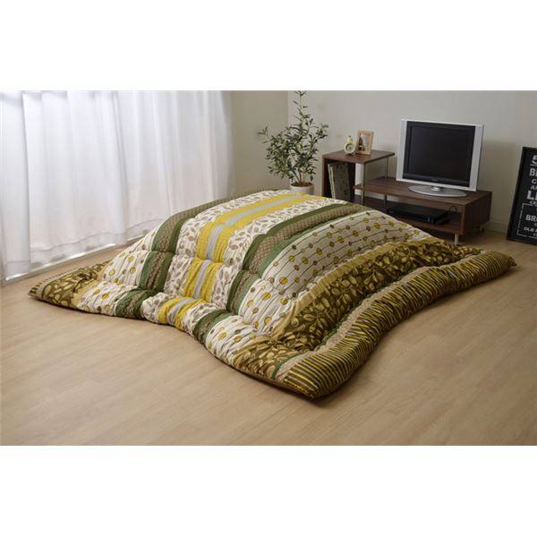 (インボイス対応)軽量 こたつ布団 【ブラウン 約205cm×205cm】 洗える 正方形 ピーチスキン 〔リビング〕【代引不可】