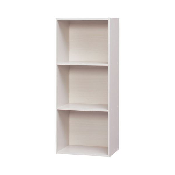 (インボイス対応)（まとめ） アイリスオーヤマ カラーボックス（CBボックス） A4・3段 W415×H1015mm オフホワイト CX-3F-OW 1台 【×2セット】