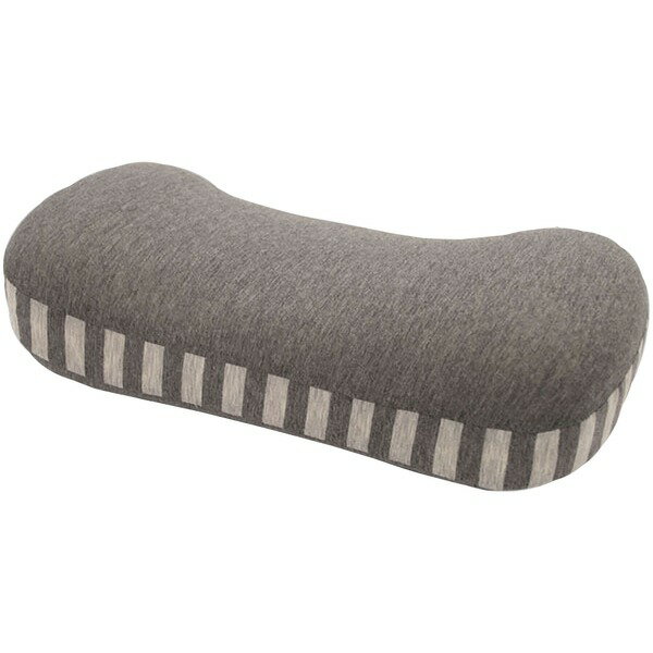 (インボイス対応)腰当てクッション 座布団 / グレー / 20×41cm 長方形 ストライプ柄 低反発ウレタンフォーム 『ニットストライプ』 九装