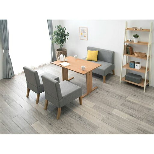 (インボイス対応)ダイニング4点セット (テーブル×1 ソファ×1 チェア×2) 約幅110cm 4人掛け ナチュラル×ライトグレー 組立品【代引不可】 (インボイス対応)ダイニング4点セット (テーブル×1 ソファ×1 チェア×2) 約幅110cm 4人掛け ナチュラル×ライトグレー 組立品【代引不可】