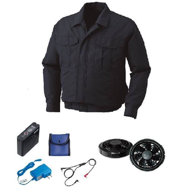 (インボイス対応)KU90540 空調服 R ポリエステル製 FAN2300B・RD9261・LISUPER1セット ネイビー M