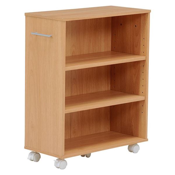 (インボイス対応)マガジンラック 雑誌収納 約幅55×奥行26×高さ68cm ナチュラル キャスター付 組立品 リビング ダイニング 書斎 インテリア家具【代引不可】