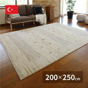 (インボイス対応)ラグマット 絨毯 約200×250cm トルコ製 折りたたみ ホットカーペット 床暖房可 ウィルトンマット RAKKAS ジャルダン リビング【代引不可】(3)
