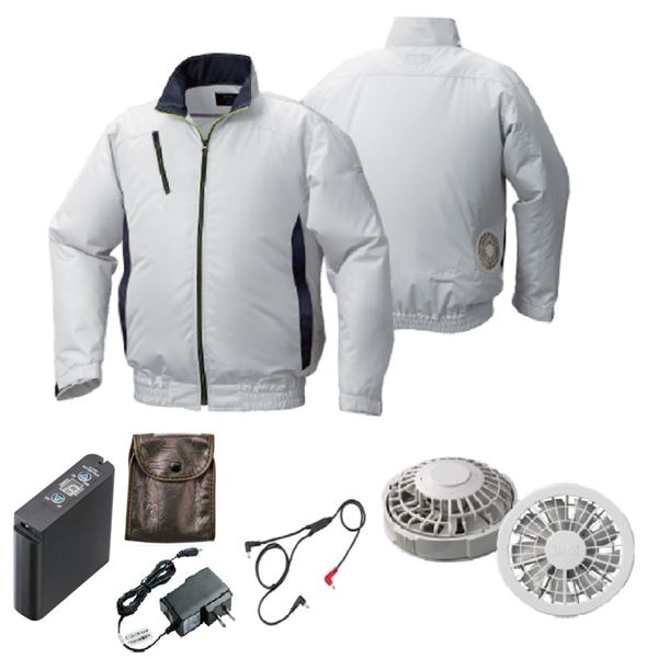 (インボイス対応)KU92010 空調服 R ポリエステル製 カジュアル FAN2200G・RD9261・LIPRO2セット シルバ..