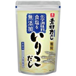 《常温》　理研ビタミン　素材力いりこだし63038　500G 学校給食 業務用　リケン 顆粒 和風だし 出汁 無塩 化学調味料無添加 食塩無添加 業務用 ダシ 大容量