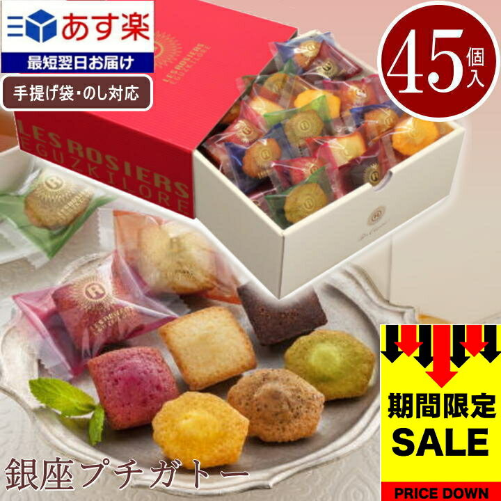 お菓子 ギフト あす楽 個包装 108円OFF 大量 スイーツ 送料無料 銀座プチガトー【45個】焼き菓子 詰め合わせ 御礼 御祝 挨拶 贈り物 プレゼント 最短 マドレーヌ フィナンシェ 当日出荷 翌日配送 職場 退職 洋菓子 プチギフト 贈り物 お返し 女性 母の日 早割