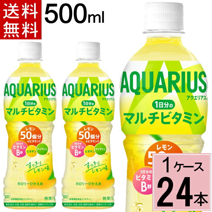 アクエリアス 1日分のマルチビタミン PET 500ml 送料無料 合計 24 本（24本×1ケース）アクエリアス 500ml 24本 アクエリアス ビタミン アクエリアス 500 アクエリアス 500ml ビタミン マルチビタミ