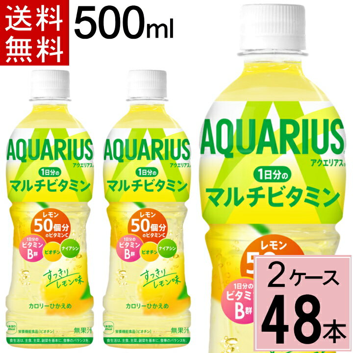 楽天ちばや＼10％offクーポン／アクエリアス 1日分のマルチビタミン PET 500ml 送料無料 合計 48 本（24本×2ケース）アクエリアス 500ml 48本 アクエリアス ビタミン アクエリアス 500 アクエリアス 500ml ビタミン マルチビタミ