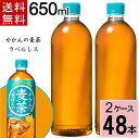 ＼10％OFFクーポン／やかんの麦茶 from 爽健美茶 PET 650ml ラベルレス 送料無料 合計 48 本（24本×2ケース）麦茶 ペットボトル 送料無料 ペットボトル 麦茶 送料無料 送料込み お茶 ペットボトル 50