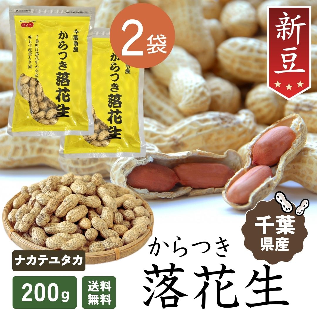 ＼ポイント3倍／ナッツ 千葉 落花生 2025年 新豆【2袋セット】当日出荷 200g 殻付き 【ナカテユタカ】 ピーナッツ 中手豊【HB11】国産 皮ごと 煎りざや 無添加 無着色 無塩 はせべ ちば ほぼ八街産 ナッツ ピーナツ ぴーなつ らっかせ