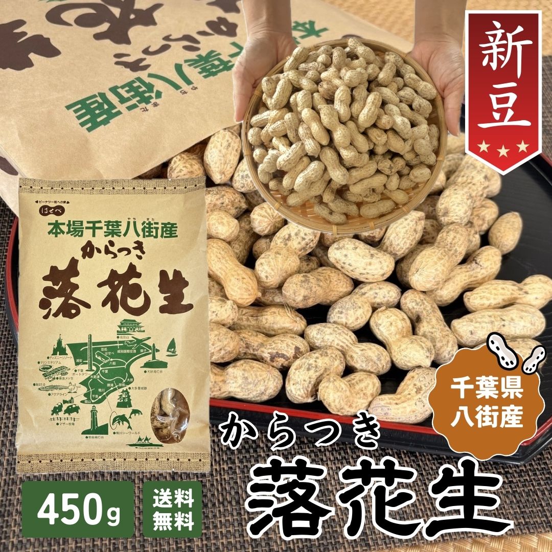 ＼ポイント3倍／千葉 落花生 2025年 ナッツ 千葉県 八街産 新豆【1袋】当日出荷 450g 殻付き 【ナカテユタカ】ピーナッツ 中手豊【HB11】国産 皮ごと 煎りざや 無添加 無着色 無塩 はせべ ちば 八街産 100% やちまた ピーナツ