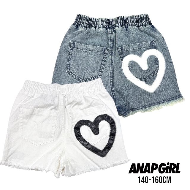 【2025春夏新作】ANAP GiRL ポケットハートフリンジイージーショーパン No.912-76