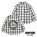 【2025春夏セール】ANAP GIRL サイドドロストチェックシャツ No. 914-7649( アナップガール 女の子 子供服 キッズ トドラー ジ ュニア トップス 襟付き シャツ 上着 羽織 チェック柄 ショート丈 人気 お出かけ オシャレ カジュアル 可愛い 春 夏 秋 )