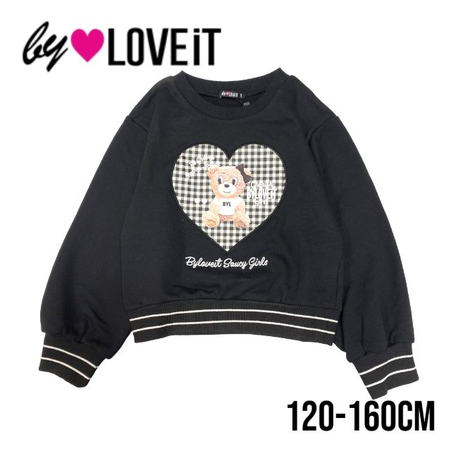 【2023秋冬新作】by LOVEiT ギンガムハートラビ子プルオーバー No.7834216（ 子供服 女の子 キッズ トドラー ジュニア バイラビット トップス 長袖 プルオーバー トレーナー プリント キャラクター ラビ子 可愛い ガーリー 通学 お洒落 着回し クロ 秋 冬 ）のサムネイル