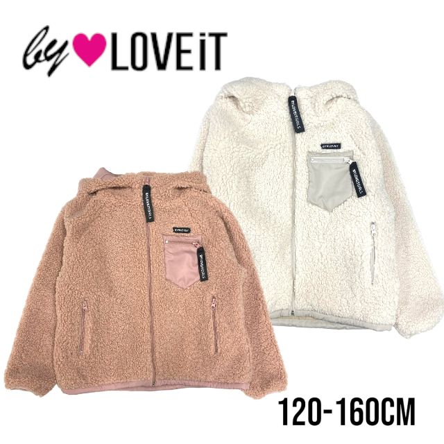 【2023秋冬新作】by LOVEiT マウンテンパーカー No.7834309（ 子供服 女の子 キッズ トドラー ジュニア バイラビット アウター 上着 羽織 長袖 マウンテンパーカー ジップ カジュアル スポーティー シンプル お出掛け 通学 アイボリー M・ピンク 秋 冬 防寒対策 ）のサムネイル