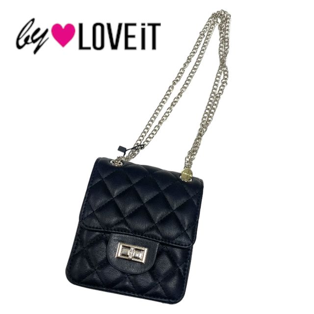 【2023秋冬新作】by LOVEiT 合皮ショルダーバッグ No.7834447（ 子供服 キッズ トドラー ジュニア 女の子 バイラビット 可愛い 小物 ショルダーバッグ Bag 合皮 キルト チェーン お出掛け おしゃれ クロ ブラック 秋 冬 ）のサムネイル
