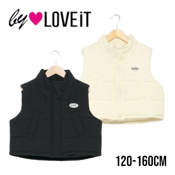 【2024秋冬新作】by LOVEiT 中綿ショートベスト No.7843318（ 子供服 女の子 キッズ トドラー ジュニア バイラビット トップス ブルゾン ショート丈 ベスト 中綿 上着 羽織 ロゴ 人気 可愛い カジュアル おしゃれ お出掛け アイボリー クロ 春 秋 冬 ）のサムネイル