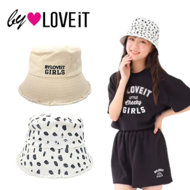【2023春物新作】by LOVEiT バケットハット 7831433 （ 子供服 女の子 バイラビット ナルミヤインターナショナル キッズ トドラー ジュニア 春物 小物 帽子 バケハ バケットハット キャップ 可愛い カジュアル アイボリー 黒 ブラック 秋 冬 ）のサムネイル