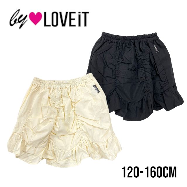 【2023春夏新作】by LOVEiT クシュクシュスカパン No.7832113（ 子供服 女の子 キッズ トドラー ジュニア バイラビット ナルミヤインターナショナル ボトムス ギャザー フリル スカート スカパン ガーリー 可愛い アイボリー クロ ブラック 春 夏 )のサムネイル