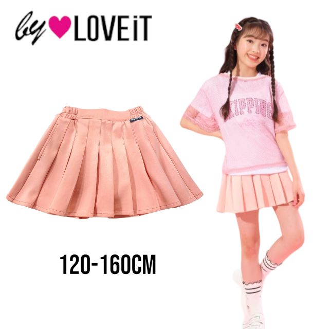 【2023春夏新作】by LOVEiT ティアードゴルフミニスカート No.7832120（ 子供服 女の子 キッズ トドラー ジュニア バイラビット ナルミヤインターナショナル ボトムス プリーツ スカート スカパン ガーリー カジュアル シンプル ジャージ素材 可愛い ピンク 春 夏 秋 )のサムネイル